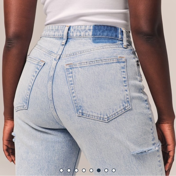 NWOT-high rise dad jeans side distressing-25 curve love - Picture 7 of 12